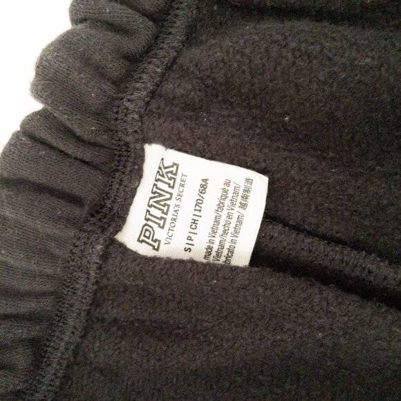Victorias Secret Pink Black Fleece Shorts With Rainbow Logo Elastic Waistband S - Picture 10 of 12